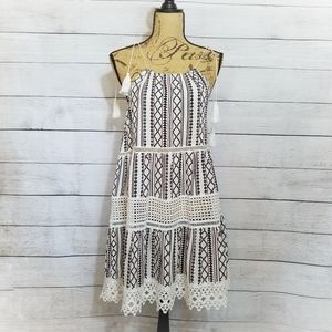 Umgee Halter Sundress with Lace and Tassels